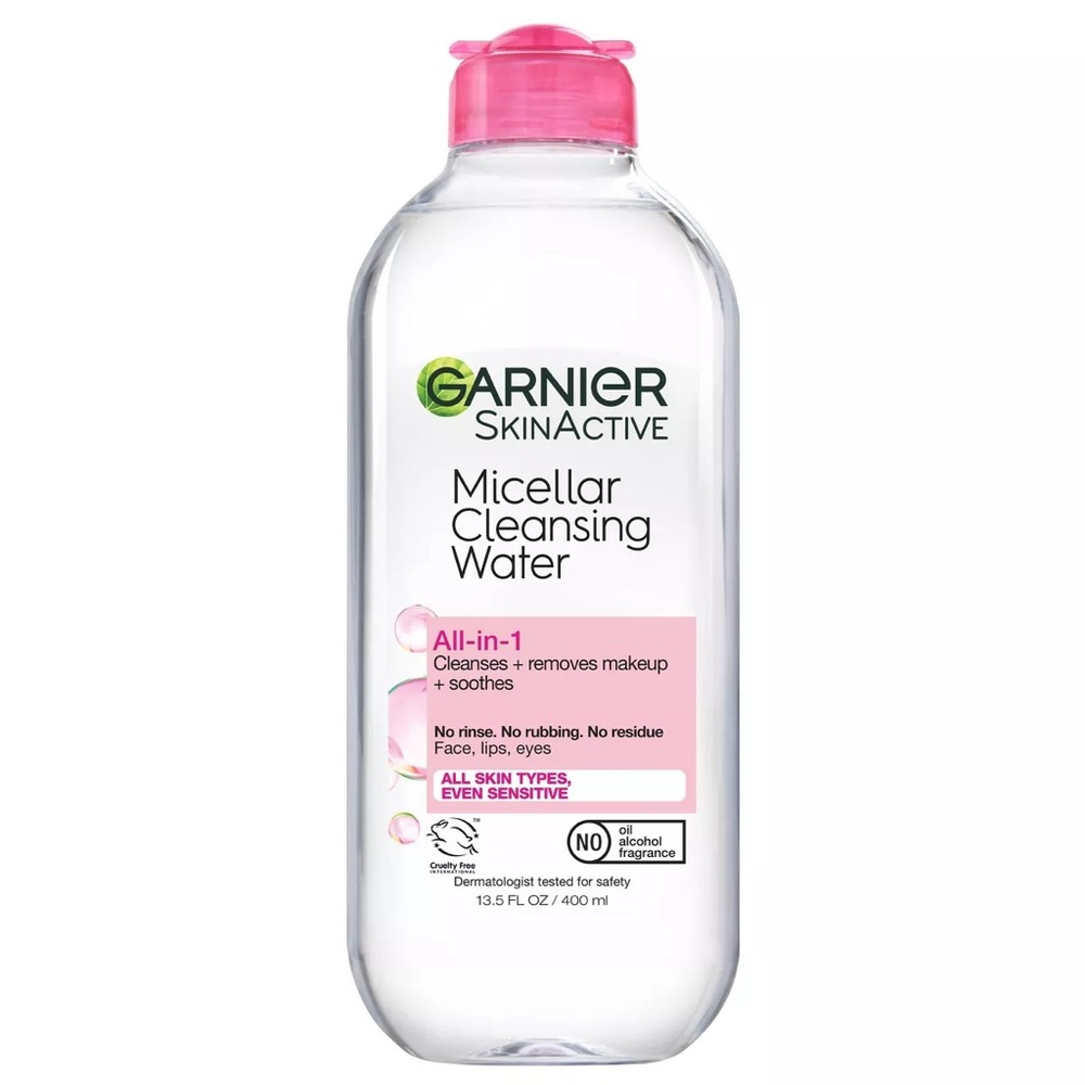 Garnier Micellar Cleansing Water Pink Makeup Remover Sensitive Skin 13.5oz